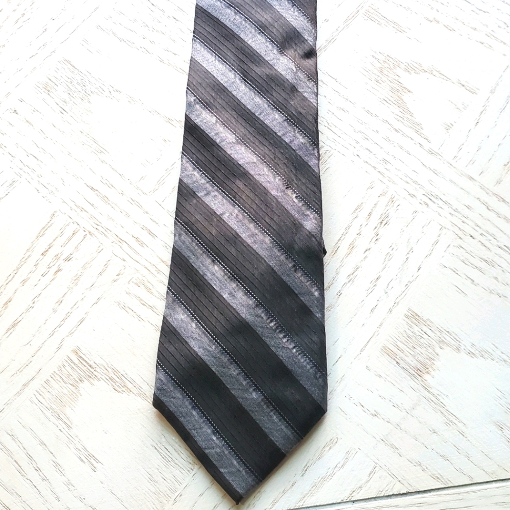 Black / Grey men's skinny tie